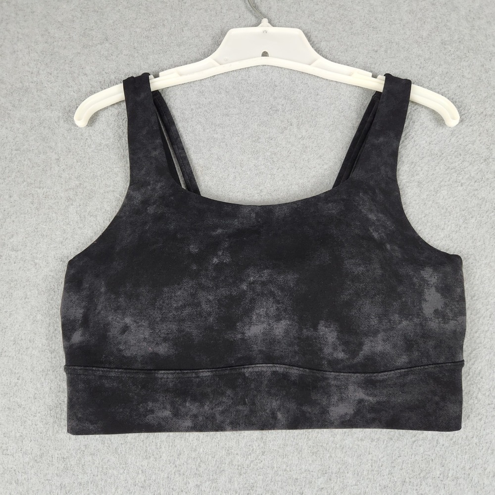 Nike Dri-Fit Sports Bra Womens XL Black Tie Dye Acid Wash Padded Activewear